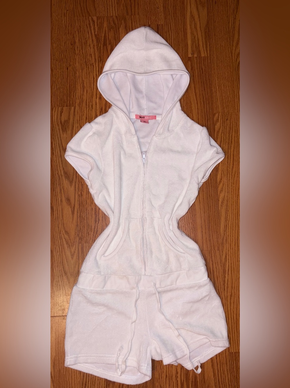 Y2K White hooded Romper